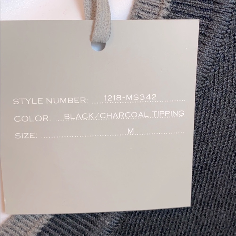 Marled Black V-Neck Cotton/Viscose Stretch Sweater MED NWT - Picture 9 of 10